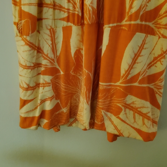 Express Summer Orange/Yellow print Dress Sz L - Picture 3 of 7